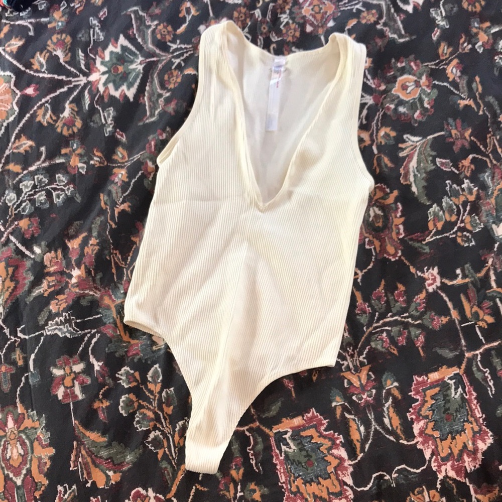 Ribbed V-Neck Bodysuit